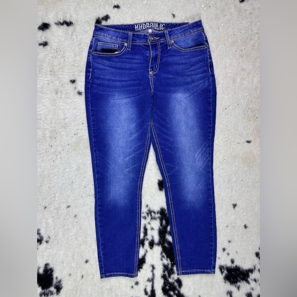 Hydraulic Women’s Dark Stone Wash Ankle Skinny Denim Jeans Size 8